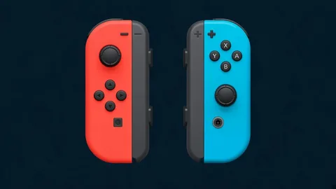 Nintendo Joy-Con Neon Red and Neon Blue pair for iPhone Bluetooth gaming